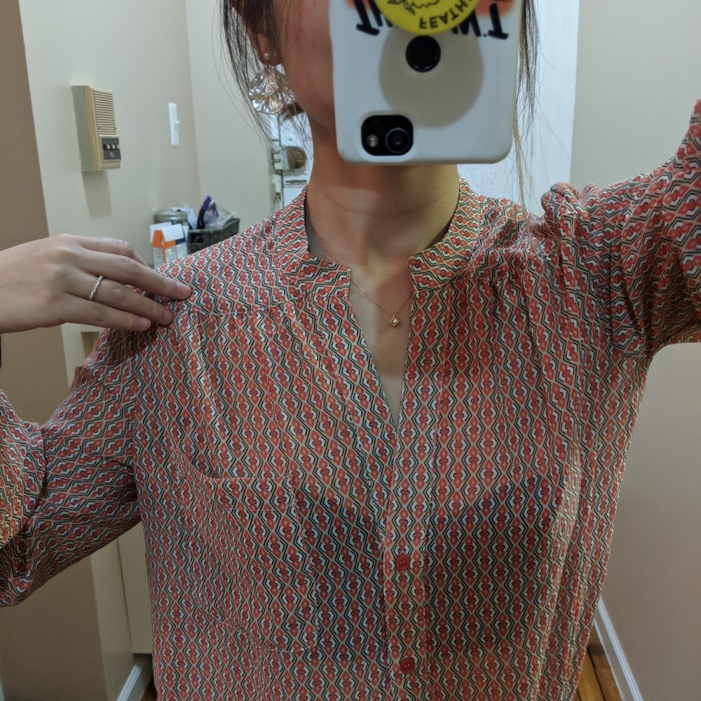 Red Sheer Work Tunic - Picture 3 of 6